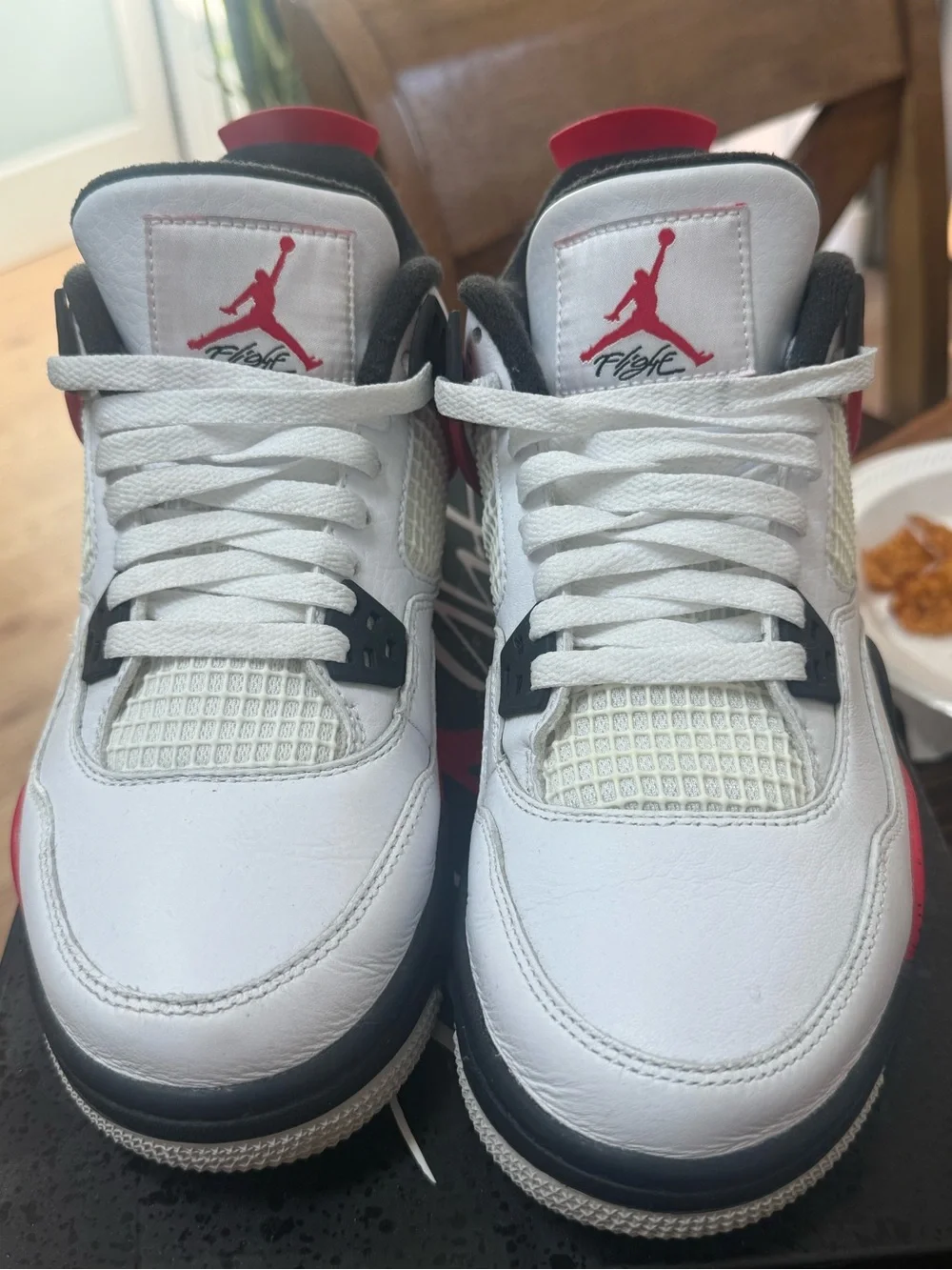 Jordan Men’s White and Red Retro Basketball Sneakers